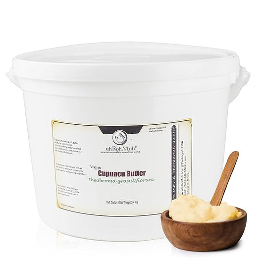 uh*Roh*Muh 100% Pure Virgin Half Gallon Cupuacu Butter from Brazil - Unrefined, Ultra-Moisturizing & Nourishing for Skin and Hair - Ideal for DIY Skincare & Haircare (Net Wt: 1.6 kg/ 3.5 lbs)
