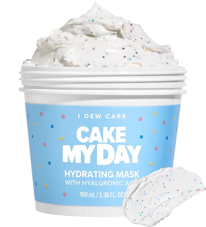 I DEW CARE Wash Off Face Mask - Cake My Day | With Hyaluronic Acid, Self Skin Care, Facial Treatment, Vegan, Cruelty-Free, Paraben-Free, Exfoliating, Deep Cleansing Detox, 3.38 Oz