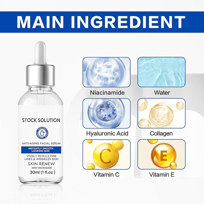 2 PCS Firming Facial Serum, Skincare Stock Solution, Stock Solution Facial Serum, Moisturizing and Firming, Moisturizing and Firming, Suitable for All Skin Types