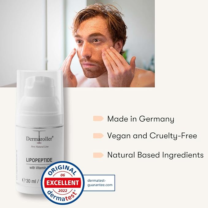 Dermaroller, New Natural Line Lipopeptide Night Cream Hyaluronic Acid Vitamin A and Shea Butter Combine to Moisturize and Repair Tired Stressed Skin Helps to Reduce Fine Wrinkles oz, 1.01 Ounce