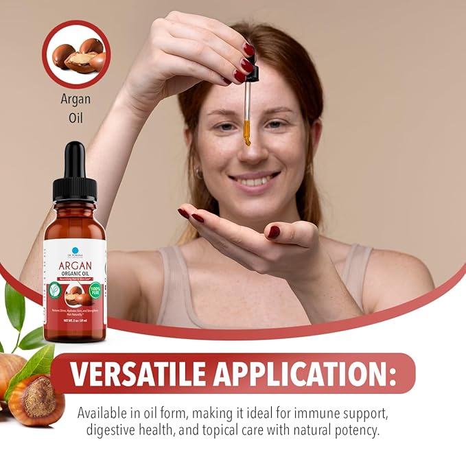 Dr. Robaina 100% Pure & Natural Argan Oil – Deep Hydration, Skin Repair & Natural Antioxidants for Healthy Skin & Hair – Made in USA