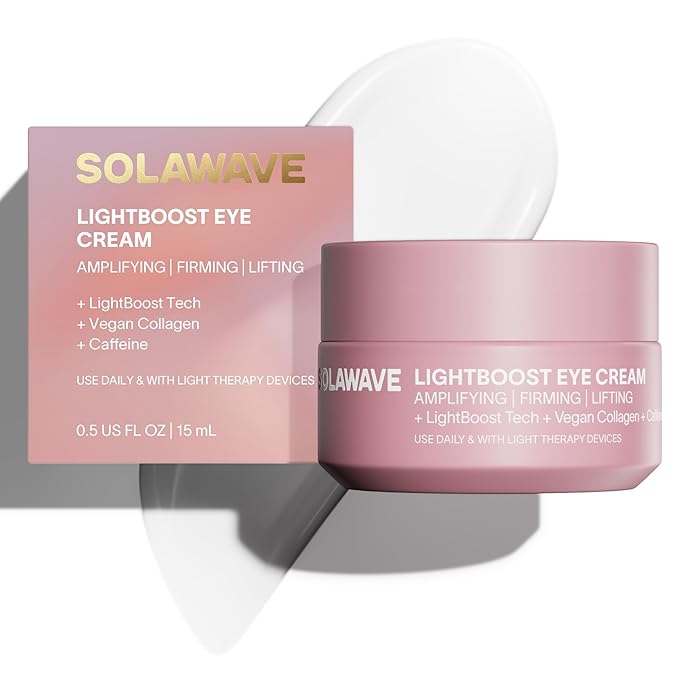 Solawave LightBoost Eye Cream | Reduces Appearance of Dark Circles, Puffiness, & Under Eye Bags | Anti Aging, Wrinkle Smoothing, Brightening, Hydrating, & Collagen Support | Enhances Red Light Therapy