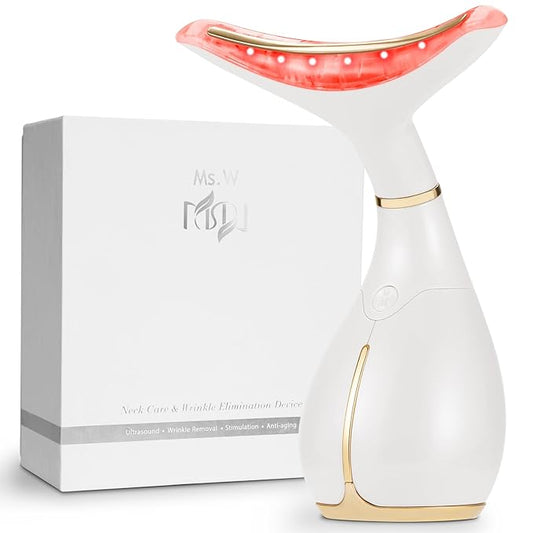 Ms.W Red Light Face Massager Electric Face Lifting, Facial Massager for Skin Care with LED, Heated, and Vibration,Tightenings and Rejuvenation for Face and Neck