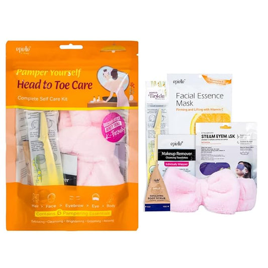 Epielle Pamper Yourself Head-to-Toe Care Kit, 6-Piece Spa Gift Set, Ultimate Full Body Relaxation, Ideal Beauty Gift for Spa Days, Korean Skincare