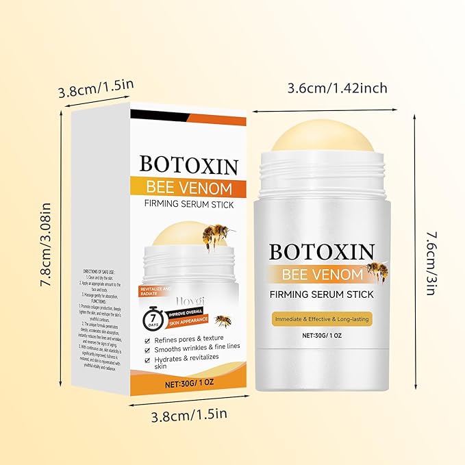 Botox Bee Venom Firming Serum Stick 30g, Bee Venom Wrinkle Removal Serum Stick, Firming & Wrinkle-Reducing Cream, Hydrates & Nourishes Skin Firming Cream For Face and Body
