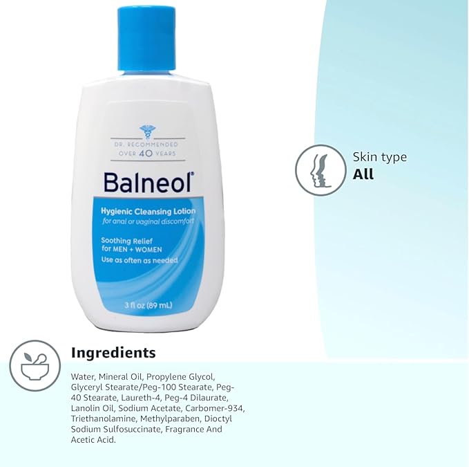 Balneol Hygienic Cleansing Lotion, 3 oz (Bundle of 12)