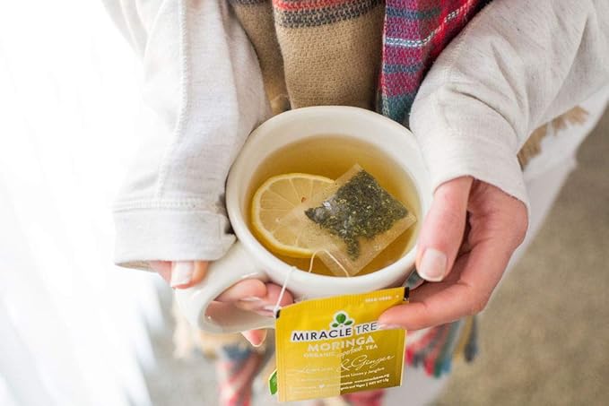 Miracle Tree - 3 Count of Organic Moringa Superfood Tea, 25 Individually Sealed Tea Bags, Lemon & Ginger (Keto, Detox, Energy/Immunity Booster, Vegan, Gluten-Free, Organic, Non-GMO, Caffeine-Free)