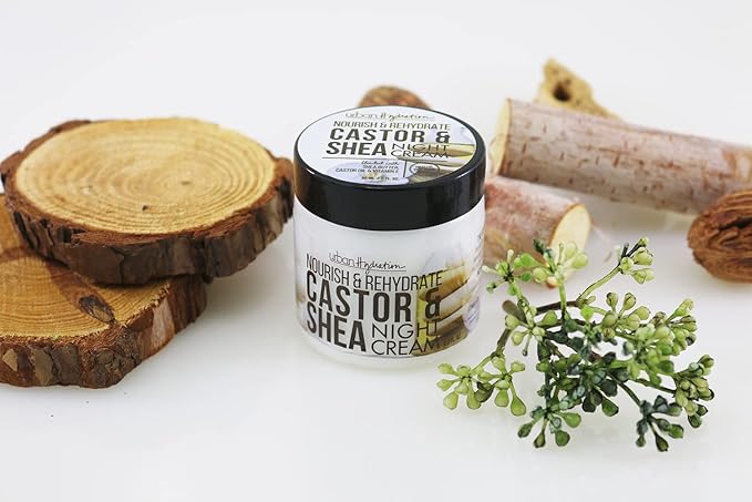Urban Hydration Nourish and Rehydrate Castor and Shea Night Cream | Helps with Acne, Detoxes, Refreshes and Smooths Skin Overnight, Anti-Aging Benefits For All Skin Types | 2 Fl Ounces