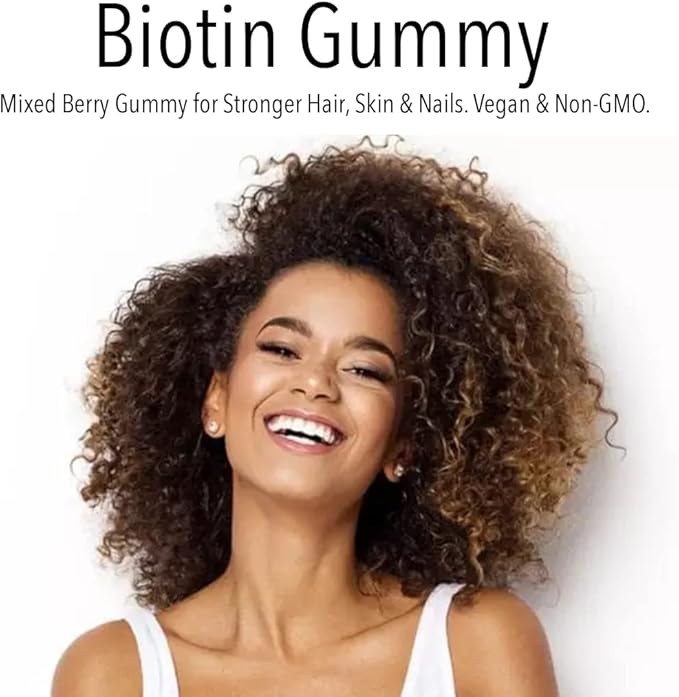 VitaGlobe Biotin 5000mcg Gummy - Mixed Berry Gummy for Hair, Skin & Nails, 80 Count (Pack of 2)