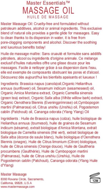 Master Massage SpaMaster Essentials Exotic Massage Oil, 8 oz. Pack of 4