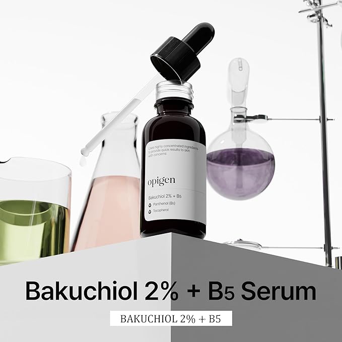 Bakuchiol 2% + B5 Serum with Panthenol and Tocopherol, Pore Minimizer For Face, Anti-Aging and Skin Smoothing 1oz Korean Skin Care