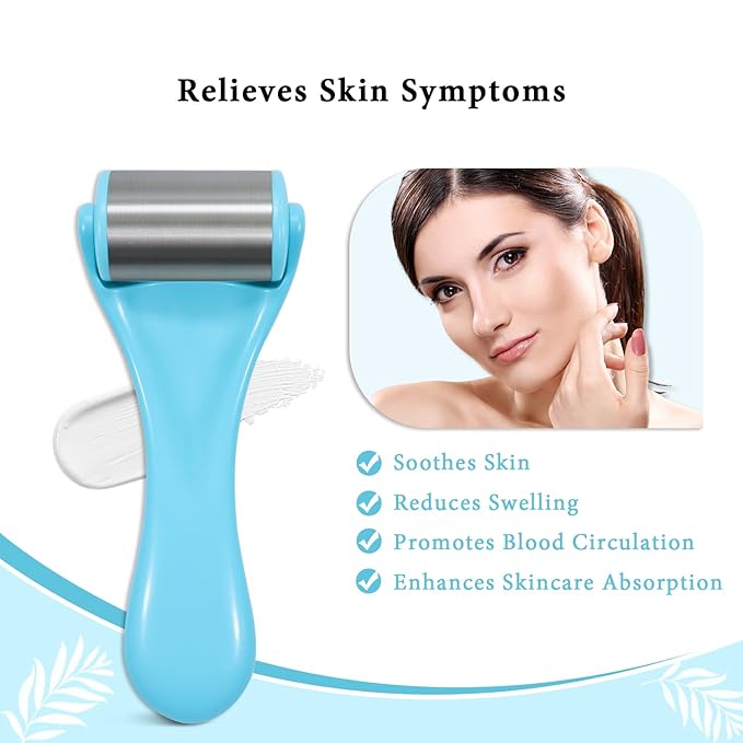 Ice Face Roller, Cooling Eye Mask, Head Scratcher Face Lifting Massager Muscle Roller 3PCS Set, 24 Fingers Head Scalp Massager Body Massager for Leg Arm Calf Neck Women Man Massager Tool