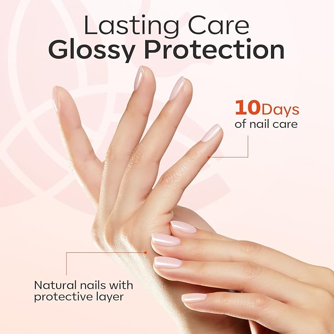 modelones Nail Strengthener, Iridescent Pink Nail Natural Concealer Foundation Polish Air Dry Nail Growth Polish for Damaged Nails Imperfection Masking Gifts for Women 15ml