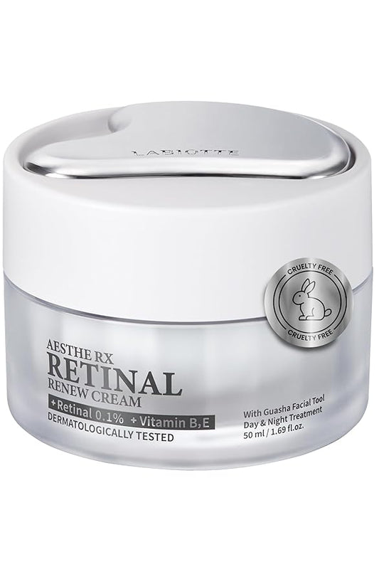 LABIOTTE AESTHE RX Retinal Renew Cream w/Guasha Tool | Korean Moisturizer Face Cream for Women & Men w/Retinal | Tightening Lifting Skin Cream for Mature Skin 50ml/1.69 fl oz