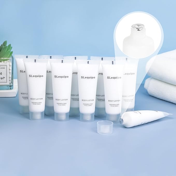 Travel Size Body Lotion Bulk (1 fl oz, 30 Pack), Refreshing Hotel Body Lotion, Mini and Small Size Body Lotion, Guest Hotel Toiletries in Bulk - Mini Body Lotion, Clear Container
