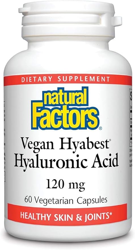 Natural Factors - Hyabest Hyaluronic Acid, Supports Healthy Joints & Skin, 60 Vegetarian Capsules