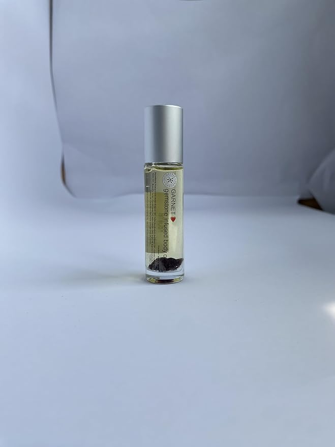 Honeybee Gardens Crystal Infused Body Oil, Garnet, Organic, Moisturizing, Non-Greasy, for All Skin Types, 2 Fl Oz