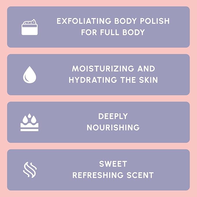 Brooklyn Botany Strawberry Shortcake Body Polish Scrub for Skin Care – Moisturizing and Gently Exfoliating Body Polish for Smoother, Softer and More Even Skin Tone – 10 oz