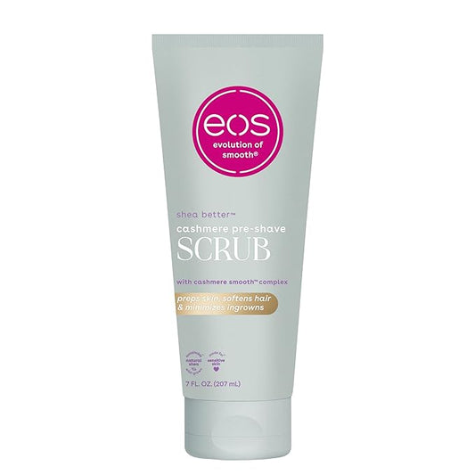 eos Cashmere Skin Collection Pre-Shave Scrub- Vanilla Cashmere Scented, Body Scrub, 7 fl oz