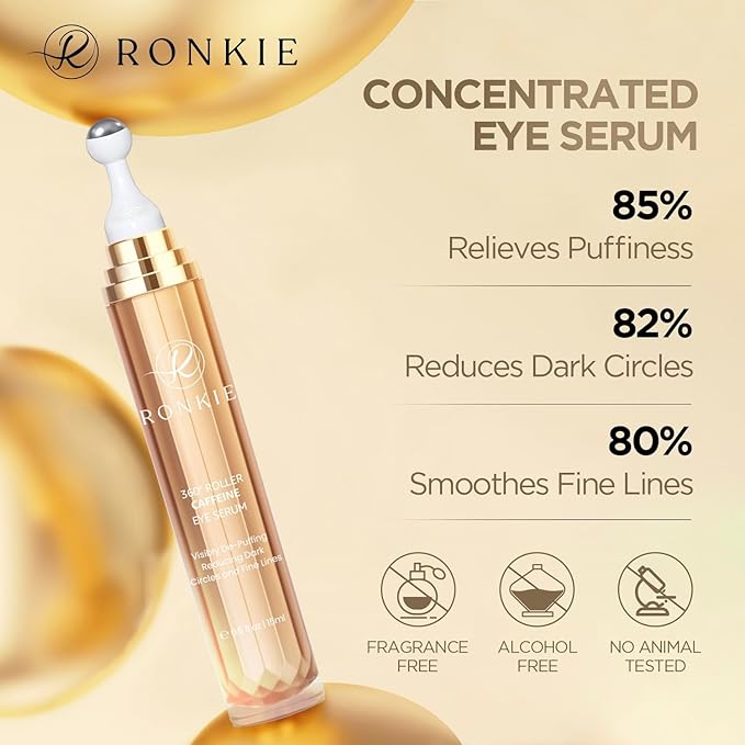 Eye Cream for Dark Circles: Under Eye Cream with Caffeine Retinol - Reduces Under Eye Bags and Fine Lines Gold