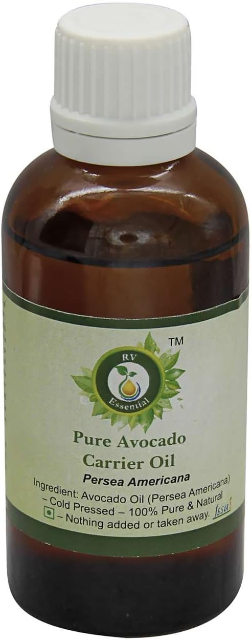 Avocado Oil | Persea Americana | Unrefined Avocado Oil | Pure Avocado Oil | For Hair | For Face | For Skin | For Body | For Cooking | 100% Pure Natural | Cold Pressed | 10ml | 0.338oz By R V Essential