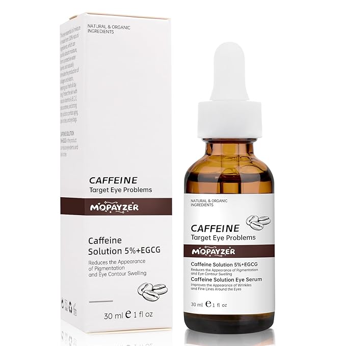 Caffeine Solution 5% + EGCG, Caffeine Eye Serum For Moisturizing, Targets Dark Circles & Puffiness, 2 PCS Natural Under Eye Serum For Facial Wrinkles & Fine Lines.