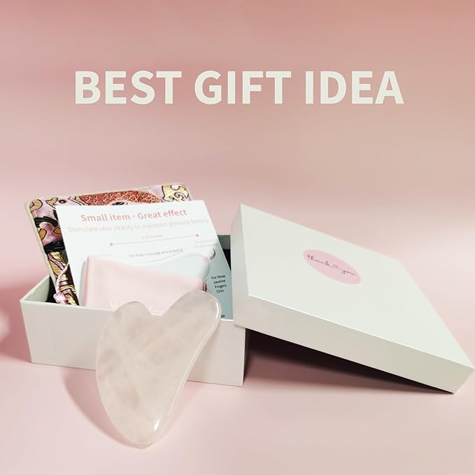 Natural Stone GuaSha Tool Gua Sha Facial Tools Eye Acupuncture Reduce Puffiness Relieve Muscle Tensions (Natural White Quartz)