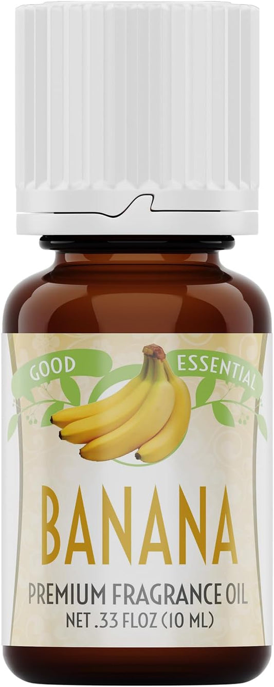 Good Essential Banana Fragrance Oil for Candles, Slime, Soap, Diffuser - 0.33 fl oz (10 ml) - Banana Scented Oil for Candle & Soap Making