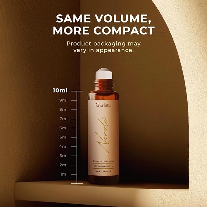 Gya Labs Neroli Essential Oil Roll on for Skin - 100% Pure Natural Neroli Perfume Oil Roller, Long Lasting Floral & Citrus Scent - Aromatherapy, Travel Size (0.34 Fl Oz)