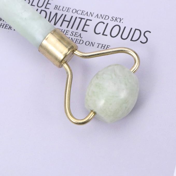 Nisstiiv Jade Roller Facial Massage Roller Gua Sha Scraping Stone Natural Skin Slimming Firming Roller Eye Neck Beauty Tool for Mother Anti Aging Wrinkles Puffiness