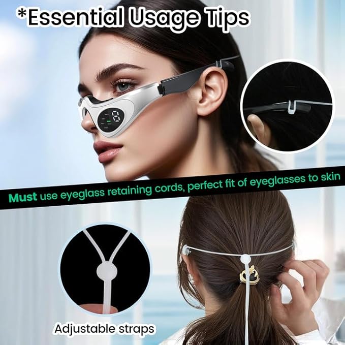Under-Eye Red Light Therapy Device, Glasses for Dark Circles, Eye Bags, and Wrinkles
