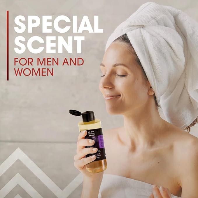 Massage Oil for Sore Muscles - Premium Massage and Body Oil for Massage Therapy - Vitamin E Infused - Blend with Essential Oils of Lemon & Clove