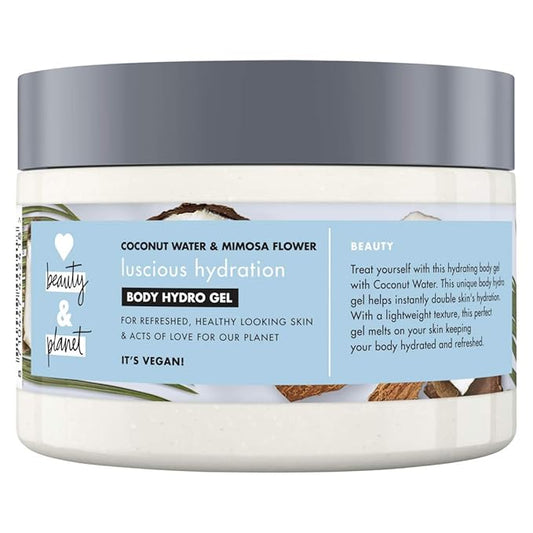 Love Beauty And Planet Coconut Water and Mimosa Flower Vegan Body Moisturiser, Hydrating and Refreshing Hydro Gel for Women, 250ml