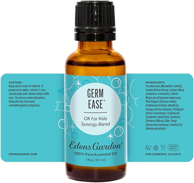Edens Garden Germ Ease Essential Oil Blend- 100% Pure Premium Grade, Undiluted, Natural, Therapeutic, Aromatherapy, The Best for Kid Safe, Skin, Humidifiers 30 ml (1 fl oz)