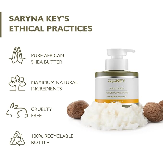 Saryna Key Body Lotion for Dry Skin and Normal Skin - With Pure African Shea Butter, Olive Oil, Jojoba Oil - Lotion for Women - Moisturizing Natural Shea Cream - Moisture Lotion (Original Fragrance)
