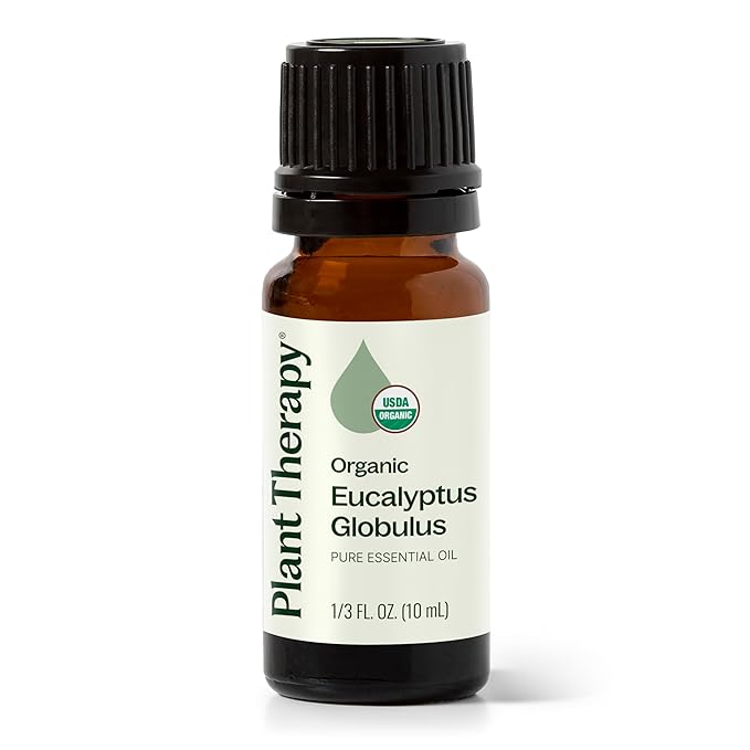 Plant Therapy Organic Eucalyptus Globulus Essential Oil 100% Pure, USDA Certified Organic, Undiluted, Natural Aromatherapy, Therapeutic Grade 10 mL (1/3 oz)