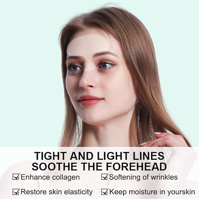Forehead Wrinkle Patches Hydrogel, Reusable Anti-Aging Facial Patches for Forehead and Between Eyes, Hypoallergenic Silicone Gel Sleep Face Tape, Smooth Fine Lines and 11 Lines(forehead-3 Pcs)