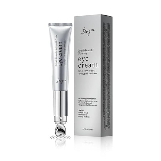Under Eye Cream | Electric Wrinkle Eraser Massaging Eye Cream | With Multi-Peptide Firming & Retinol & Caffeine & Niacinamide | Anti-Aging for Puffiness Bags Under Eyes