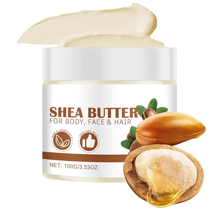 Whipped Shea Butter, 3.53 Oz Multifunctional Shea Butter Lotion for Extremely Dry Skin Body Butter for Women African Shea Butter Body Butter & Hair Butter