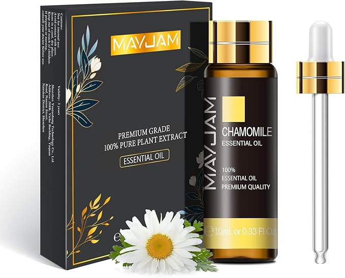 Chamomile Essential Oil, MAYJAM 10ML/0.33FL.OZ Premium Chamomile Oils for Soap Candle Making, Diffuser, Bedroom, Living Room, Office