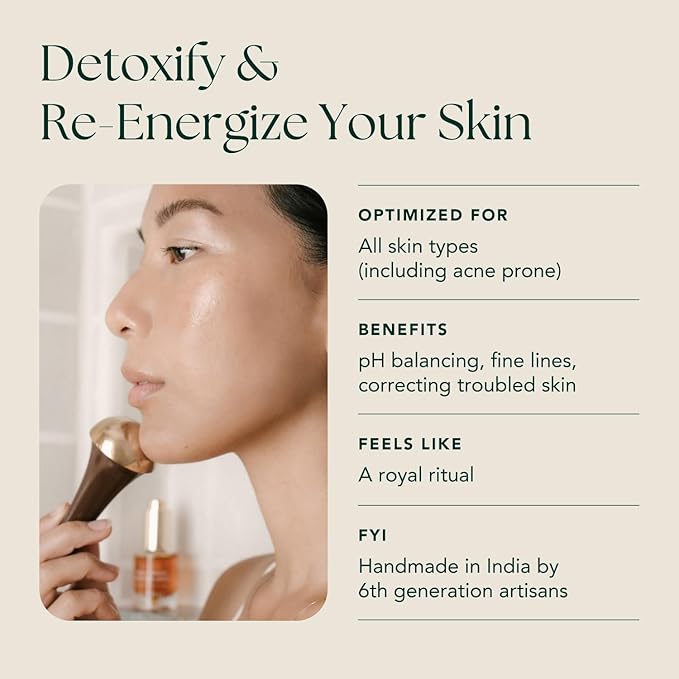 RANAVAT Kansa Wand Massage Tool - Facial Massager to Tone, Lift, & Re-Energize - Ayurvedic Skin Rejuvenating Under-Eye & Contouring Face Sculpting Tool