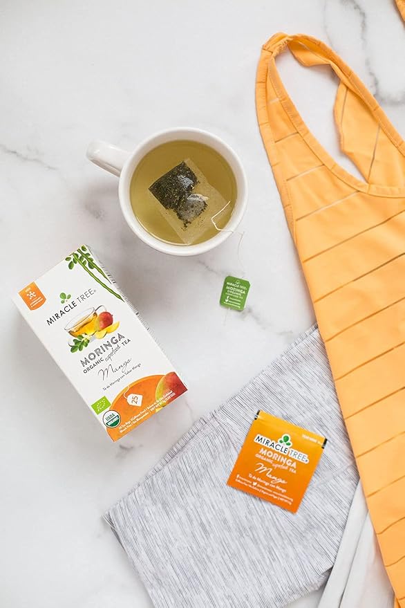 Miracle Tree - 3 Count of Organic Moringa Superfood Tea, 25 Individually Sealed Tea Bags, Mango (Keto, Detox, Energy/Immunity Booster, Vegan, Gluten-Free, Organic, Non-GMO, Caffeine-Free)