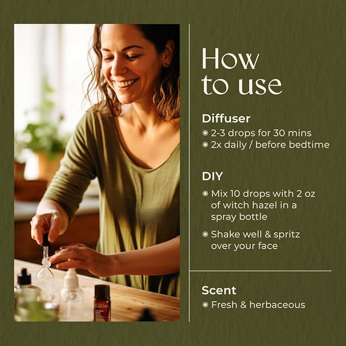 Gya Labs Headache Essential Oil Blend for Diffuser, Aromatherapy, Massage & DIY - 100% Pure Natural Ingredients of Spearmint, Rosemary & Eucalyptus (0.34 Fl Oz)