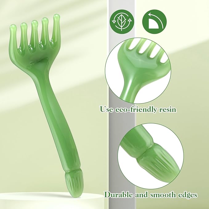2Pcs Resin Scalp Massage Tool, Five Claw Facial Scrapper, Head Massager Scalp Comb Guasha Scraping Scalp Comb Multi-Functional Handheld Scalp Massage Tool for Neck Lymph Every Part of The Body