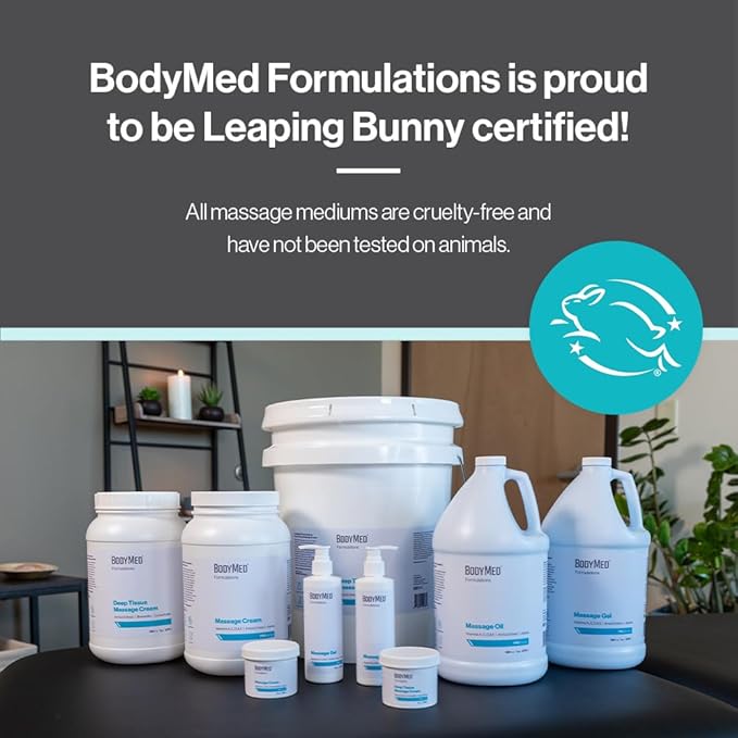 BodyMed Formulations Massage Oil, 8 oz. – Fragrance-Free, All-Natural Lotion for Massage Therapy – Leaping Bunny Certified – with Arnica Extract & Jojoba – Non-Staining, & Paraben Free