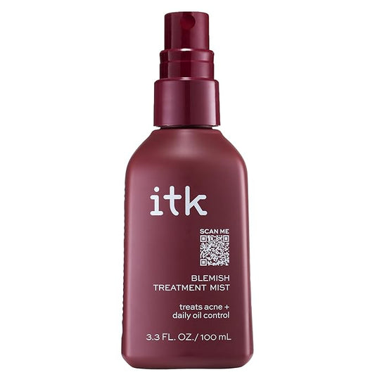 ITK Skincare 2% Salicylic Acid Spray for Face & Body Acne - Blemish-Fighting Treatment for Body Acne, Bacne, Blackheads, Pimples & Blemishes - BHA Blemish Facial Mist Post Workout - 3.3oz Spray Bottle