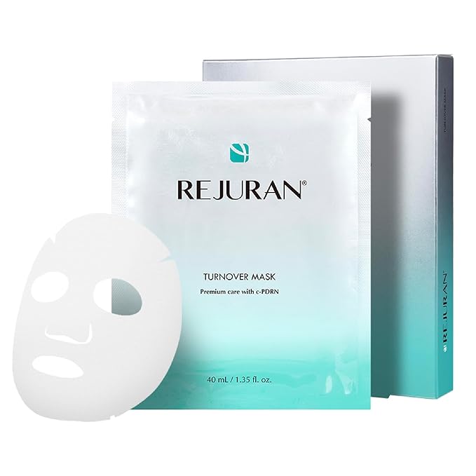 REJURAN® Turnover Mask, c-PDRN® (5ea) – Firming & Repairing Ultra Microfiber Sheet Mask for Youthful, Glass Skin with Salmon DNA. Korean Skin Care
