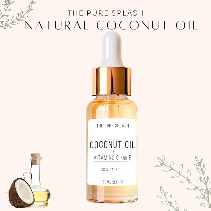 Coconut Oil with Vitamins C and E – Deep Hydration & Skin Nourishment | Lightweight, Non-Greasy Formula for Face, Body & Hair | 60ml