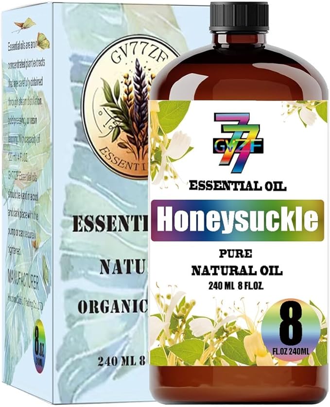 Honeysuckle Essential Oil (8 oz/240 ml) - Honeysuckle Oils Used in diffusers, humidifiers, Home Baths, Cleaning Products, Yoga, DIY Soaps and DIY Scented Candles
