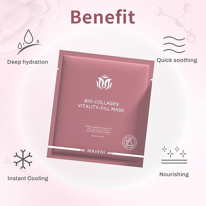 Bio-Collagen Face Masks, Real Deep Collagen Mask, Vitality-Fill Deep Hydrates, Facial Hydrogel Masks | TikTok Trend Items | Korean Skin Care